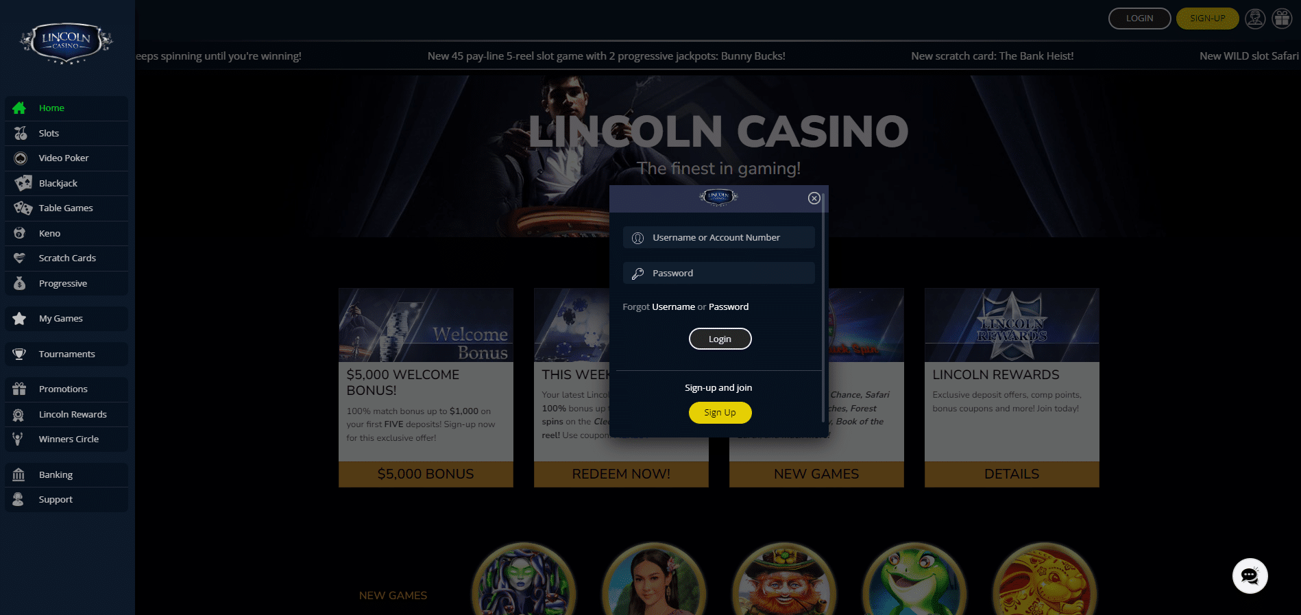 Lincoln Casino Login